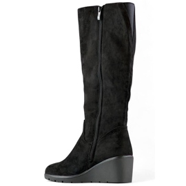 Bottines compensées en daim pour femme, noires, YL159B le noir 3