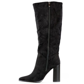 Bottines à talons hauts en daim pour femme, noires, X829B le noir 3