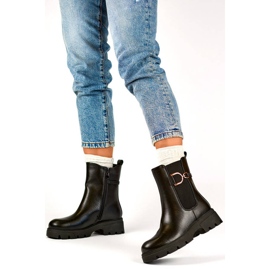 Bottines Chelsea isolées pour femmes, noires, K-99257 le noir 2 Bottines Chelsea isolées pour femmes, noires, K-99257 le noir 2