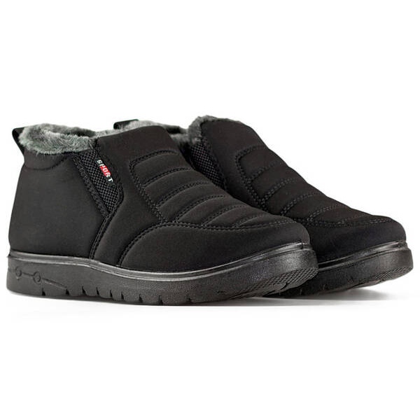 Bottes de neige basses isolées pour hommes, noir 81376-1B 1
