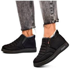 Bottines de neige basses femme, isolées, noires 7792B le noir 1