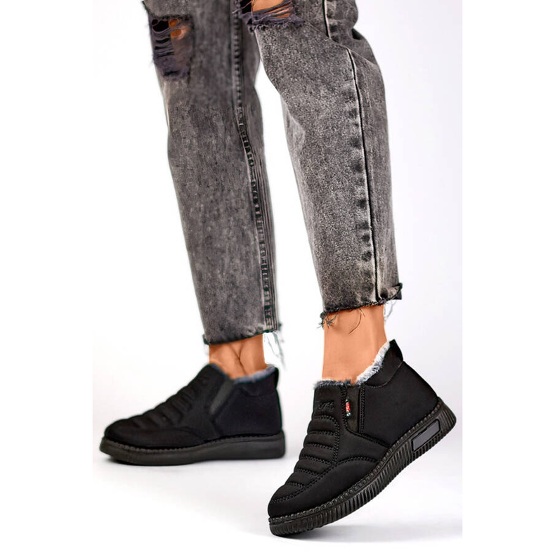 Bottines de neige basses femme, isolées, noires 7792B le noir 2