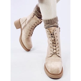 Mayfield Bottines à lacets beiges 4