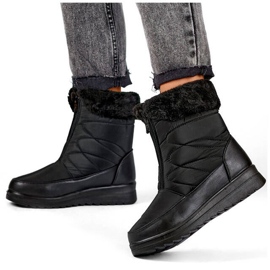 Bottes de neige femme avec fourrure, noir W87B le noir 1