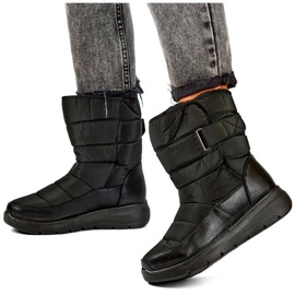 Bottes de neige isolées avec fermeture scratch pour femme, noires W82B le noir 1