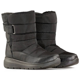 Bottes de neige isolées avec fermeture scratch pour femme, noires W82B le noir 3