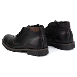 Olivier Bottes d'hiver pour hommes avec fermeture éclair, cuir 963MP, noir avec noir le noir 5