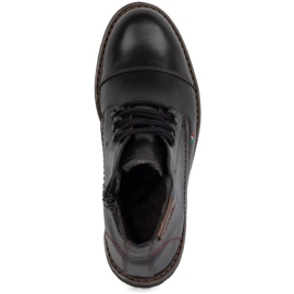 Olivier Bottes d'hiver pour hommes avec fermeture éclair, cuir 963MP, noir avec noir le noir 7
