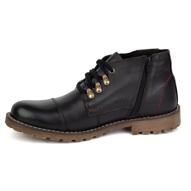 Olivier Bottes d'hiver en cuir pour hommes 963MP noires et marron le noir 1