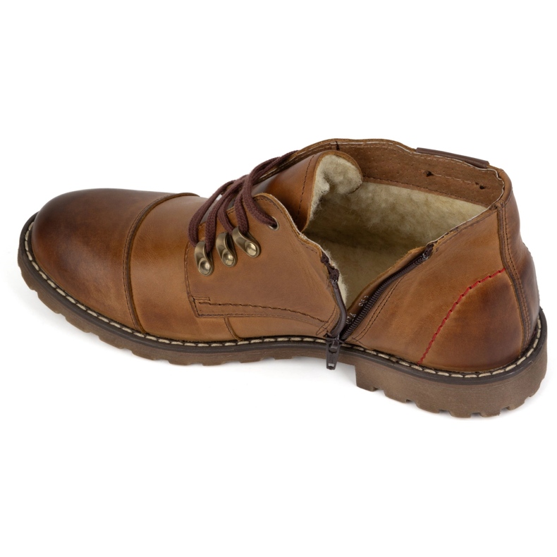 Olivier Bottes courtes d'hiver en cuir pour hommes, 963MP, rouge beige 1