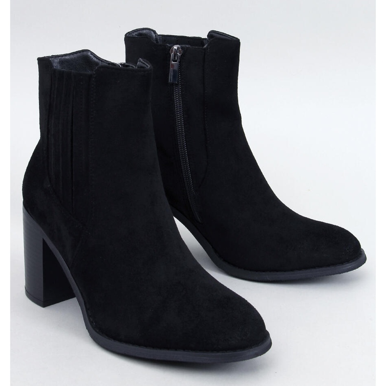 Noriega Bottines à talons en daim noir 1