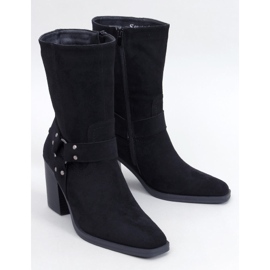 Hardin Bottes cowboy en daim noir le noir 1
