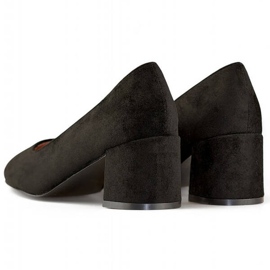 Escarpins femme à petit talon en daim noir 8338-260B le noir 5