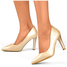 Escarpins femme à talons hauts dorés FL360B-BE.GO d'or 1
