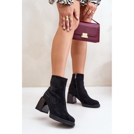 S.Barski Bottes isolées pour femmes à talon haut avec décoration D&amp;A MR880-130 Noir 2