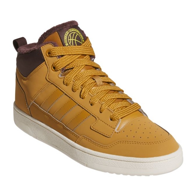 Chaussures Adidas Rapid Court Mid Winterized JR0171 jaune 1