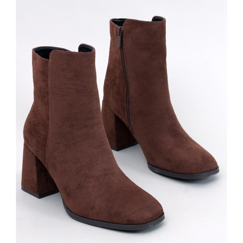 Weish Bottines à talons hauts lisses marron brun 1