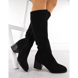 Bottines femme en daim noir avec bloc Filippo DKZ6603 le noir 2