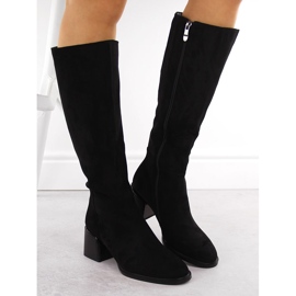 Bottines femme en daim noir avec bloc Filippo DKZ6603 le noir 4