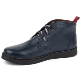 Chaussures Chukka en cuir pour hommes KAMPOL 110/63 bleu marine 1 Chaussures Chukka en cuir pour hommes KAMPOL 110/63 bleu marine 1