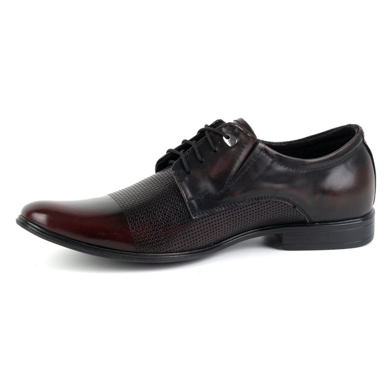 Olivier Chaussures élégantes en cuir pour hommes 302T3 cerise rouge 1