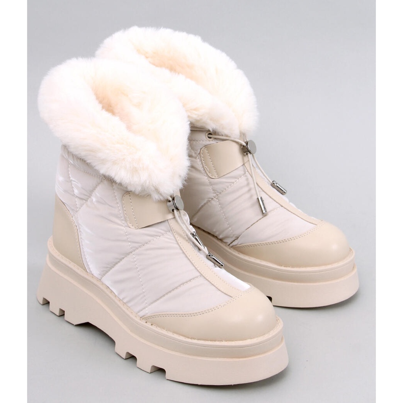 Tavaris Bottes de neige beiges avec fourrure 1