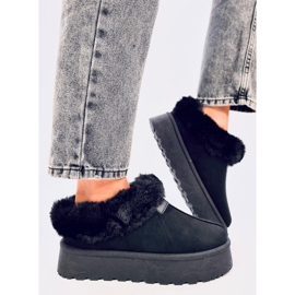Yogi Bottines de neige courtes noires avec fourrure le noir 1
