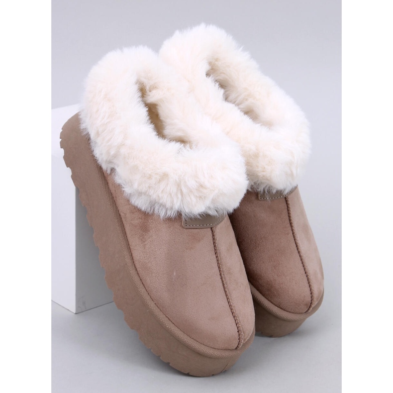 Bottines de neige courtes Yogi Khaki avec fourrure beige 2