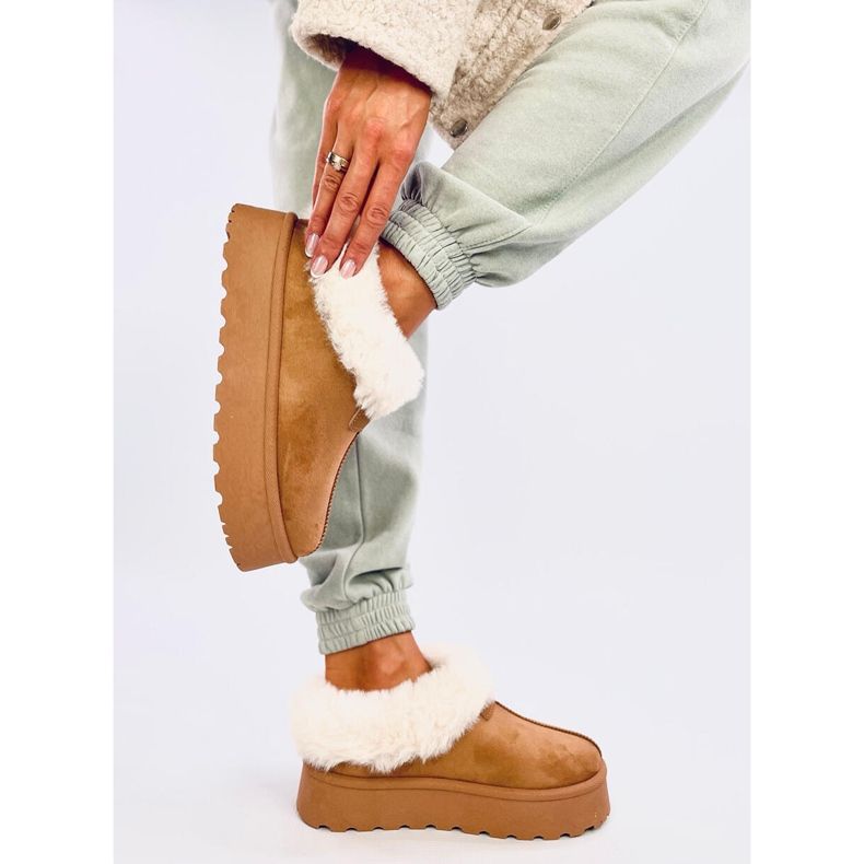 Bottines de neige courtes Yogi Camel avec fourrure brun 2