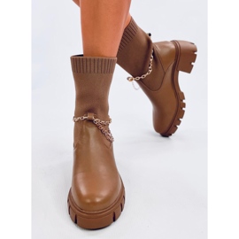 Bottines chaussettes Mona Kaki beige 2