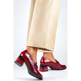 Chaussures à talons bas pour femmes, vernis bordeaux GD-FL478-BUR rouge 2 Chaussures à talons bas pour femmes, vernis bordeaux GD-FL478-BUR rouge 2