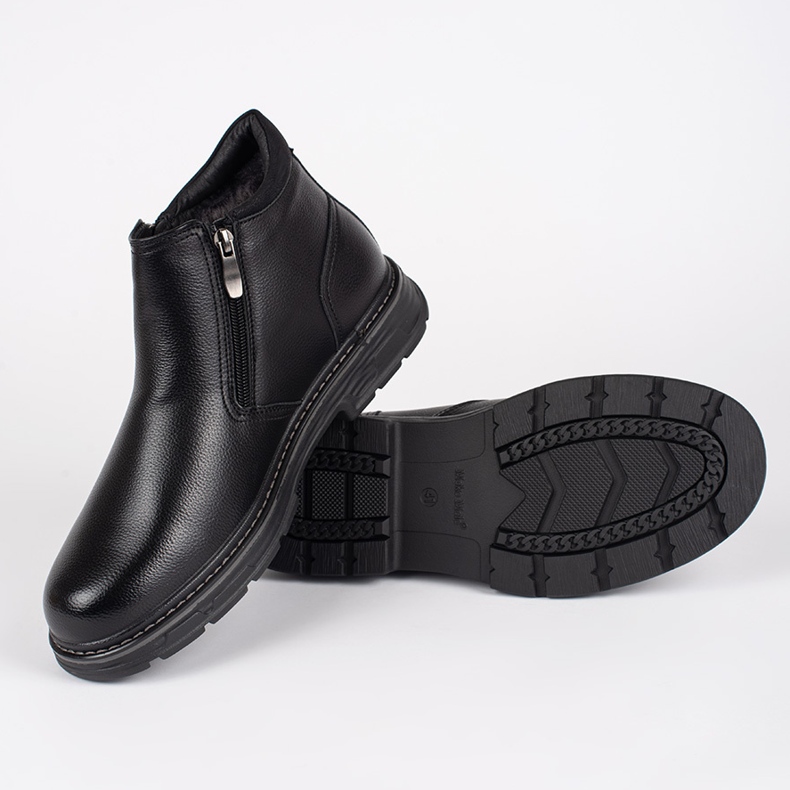 Bottes isolées d'hiver noires pour hommes 2
