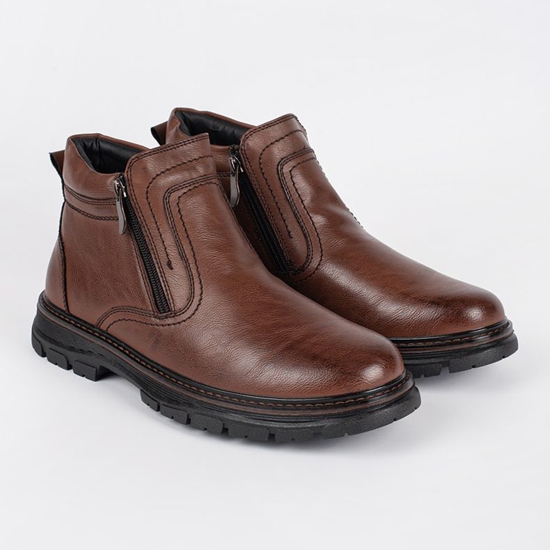 Bottes isolées d'hiver marron pour hommes brun 1 Bottes isolées d'hiver marron pour hommes brun 1