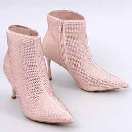 Bottines à talons hauts avec cristaux Demish Champagne rose 1