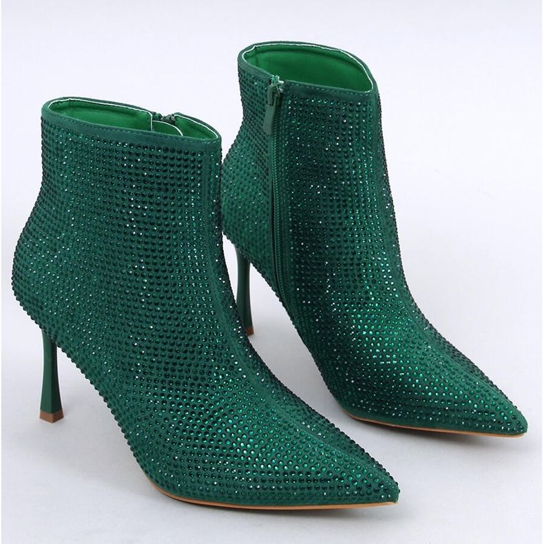 Bottines à talons hauts avec cristaux Demish Green vert 1