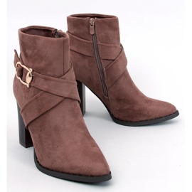 Janisa Bottines à talons hauts kaki brun 1