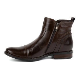 Olivier Bottines Chelsea d'hiver en cuir pour hommes 1001 marron brun 1
