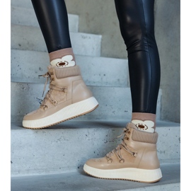 Bottines Rosemarie beige à semelle épaisse 1 Bottines Rosemarie beige à semelle épaisse 1