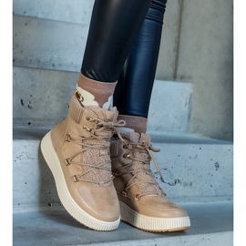 Bottines Rosemarie beige à semelle épaisse 2 Bottines Rosemarie beige à semelle épaisse 2