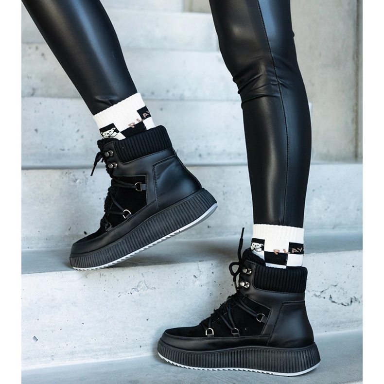 Bottines Rosemarie noires à semelle épaisse le noir 1