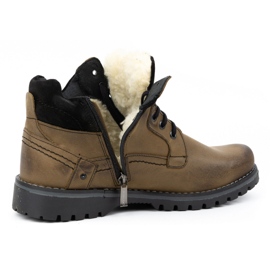 KOMODO Bottes d'hiver en cuir pour hommes 885 olive vert 5