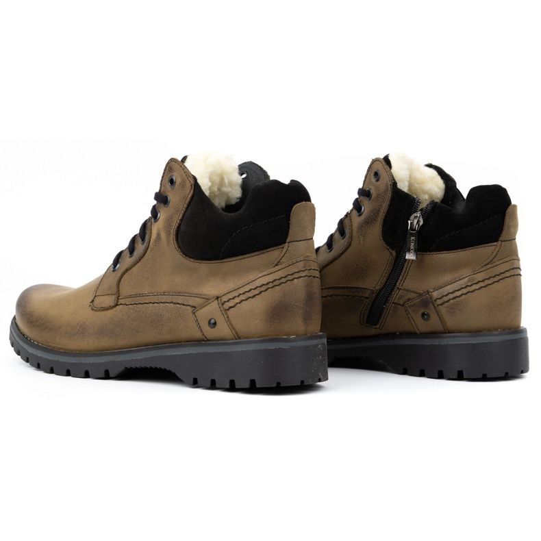 KOMODO Bottes d'hiver en cuir pour hommes 885 olive vert 3