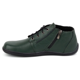 Olivier Chaussures en cuir pieds nus pour femmes, légèrement isolées, hauteur cheville avec fermeture éclair, 787 vert 2