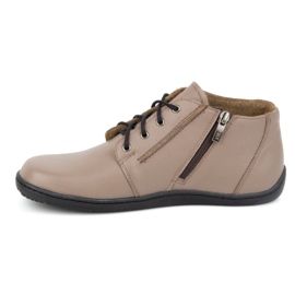 Olivier Chaussures en cuir pour femmes pieds nus, légèrement isolées, montantes avec fermeture éclair 787, beige 2