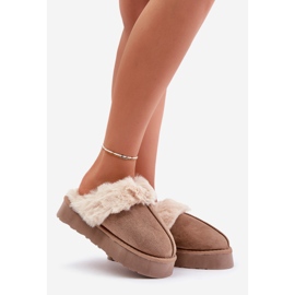 Bottes de neige femme à semelle épaisse et fourrure, beige foncé Doriola 1