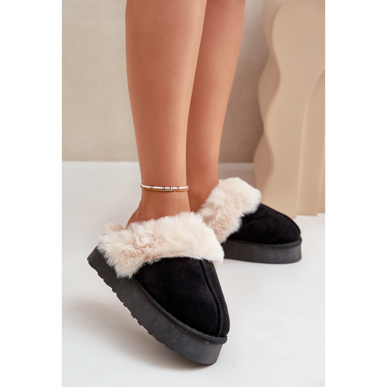 Bottes de neige pour femme Doriola noires à semelle épaisse avec fourrure 2