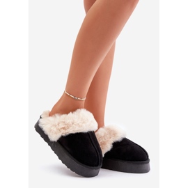 Bottes de neige pour femme Doriola noires à semelle épaisse avec fourrure 1