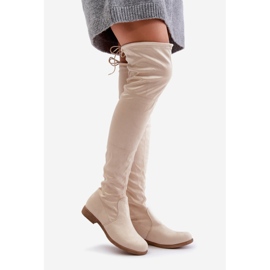 Erynn Cuissardes à talons plats en éco-daim, beige Linnithia 1