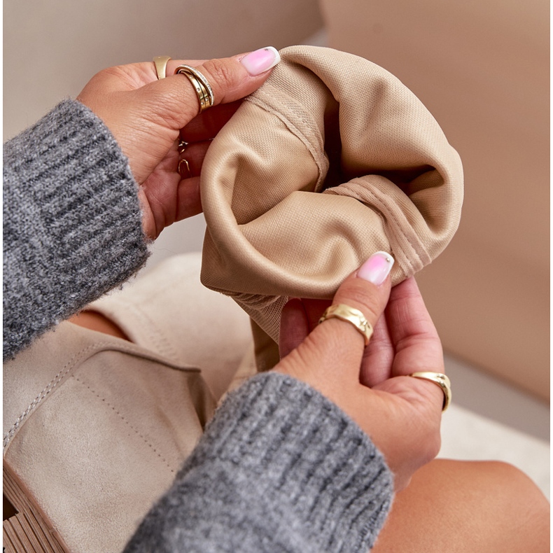 Erynn Cuissardes à talons plats en éco-daim, beige Linnithia 2