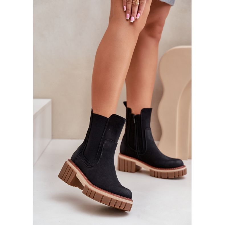 Bottines Chelsea isolées à fermeture éclair, Noir Linneviae le noir 2